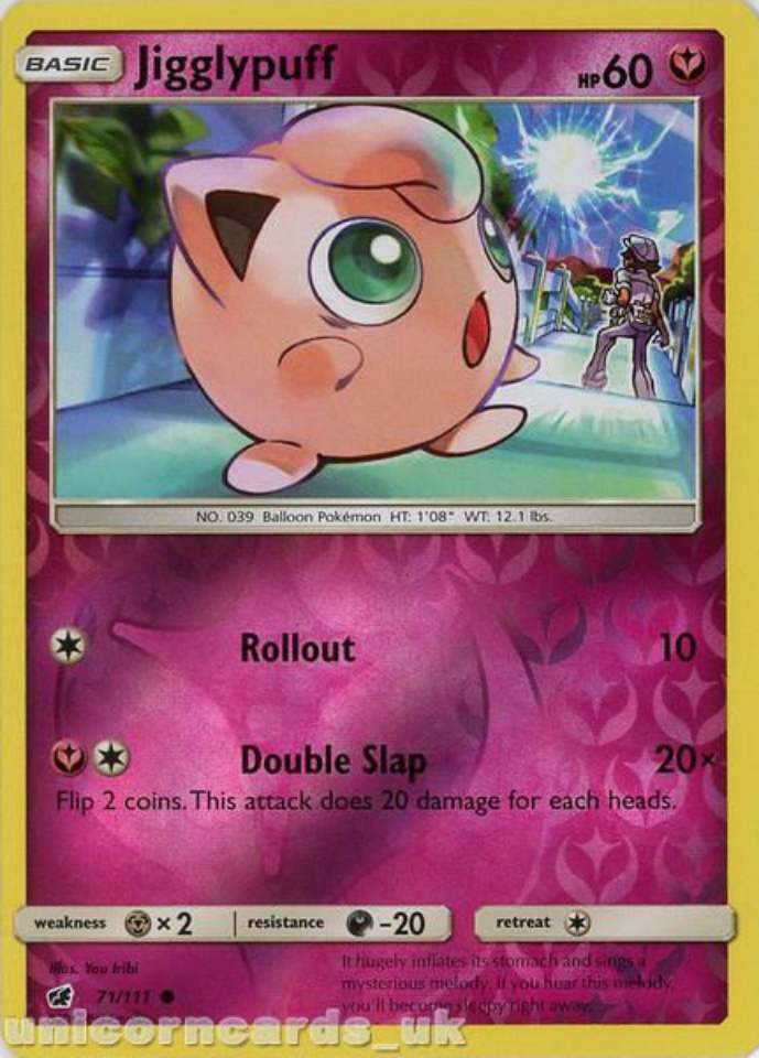 Jigglypuff Reverse Holo Crimson Invasion Mint Pokemon Card
