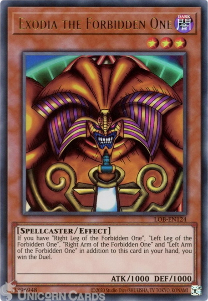 Lob En Exodia The Forbidden One Ultra Rare Th Anniversary