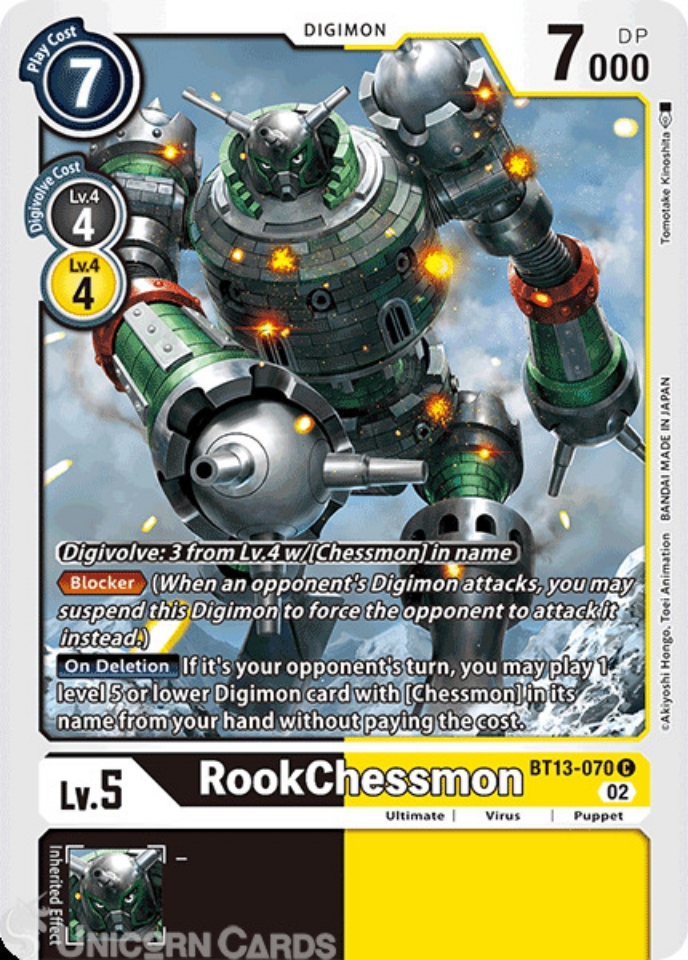 BT13 070 RookChessmon Common Digimon Card BT 13 Versus Royal