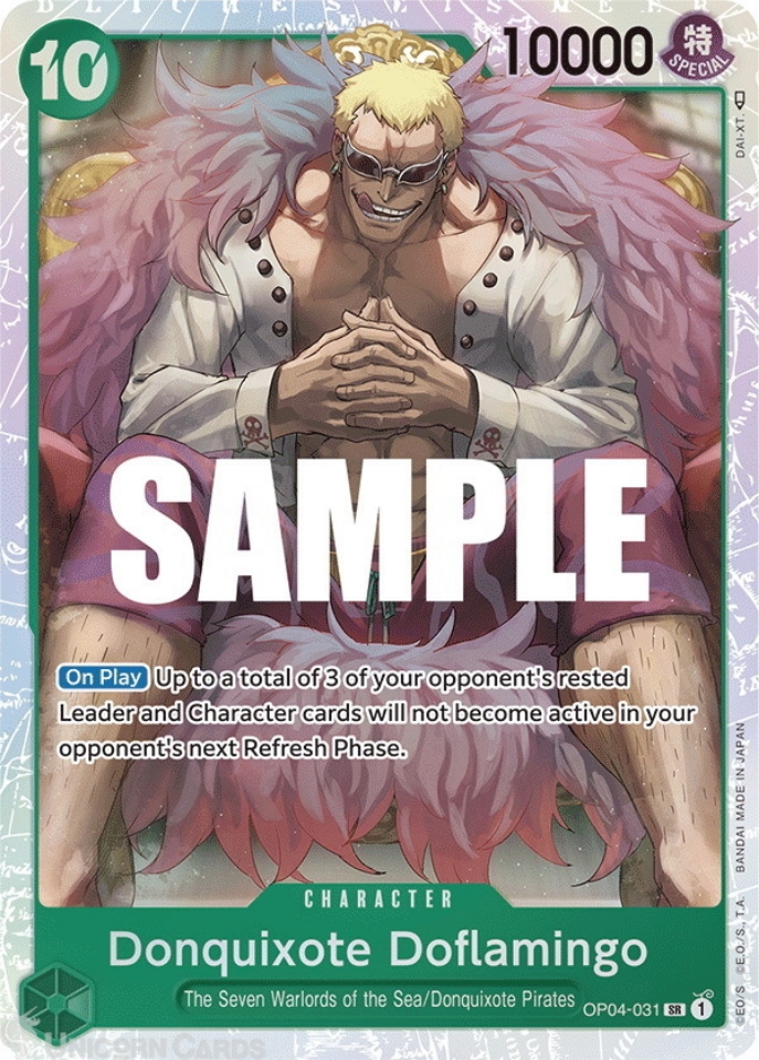 OP04 031 Donquixote Doflamingo Super Rare One Piece TCG Card