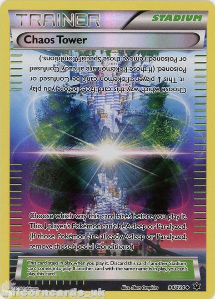 Chaos Tower 94 124 Fates Collide Reverse Holo Mint Pokemon Card