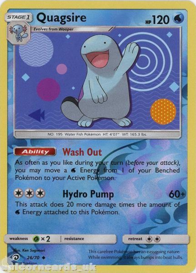 Quagsire 26 70 Dragon Majesty Reverse Holo Mint Pokemon Card Unicorn