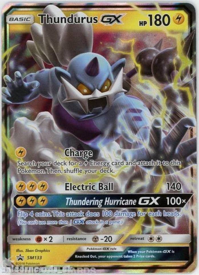 Thundurus GX SM133 Black Star Promo Holo Mint Pokemon Card Unicorn