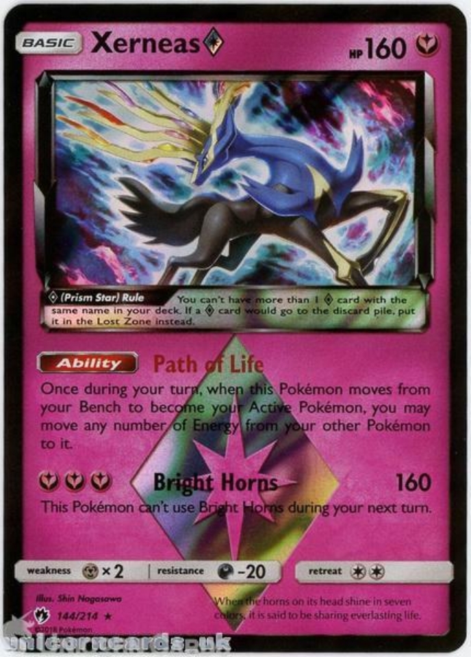 Xerneas Prism Star Rare Holo Lost Thunder Mint Pokemon