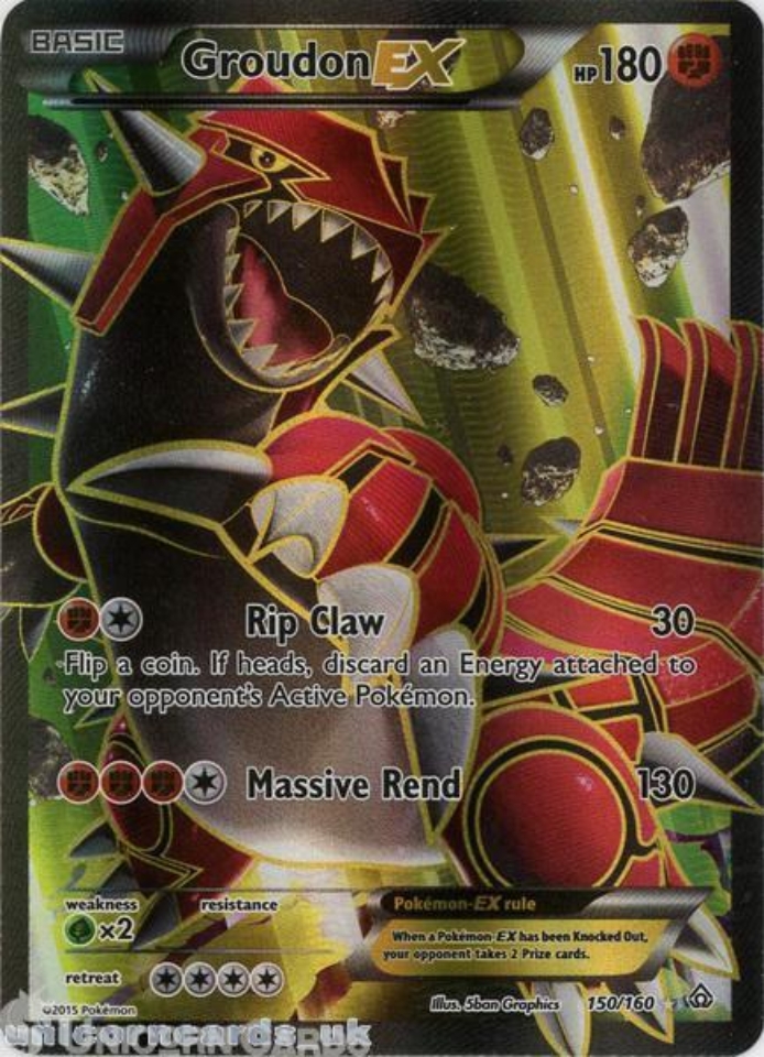 Groudon EX 150 160 Primal Clash Rare Ultra Mint Pokemon Card Unicorn