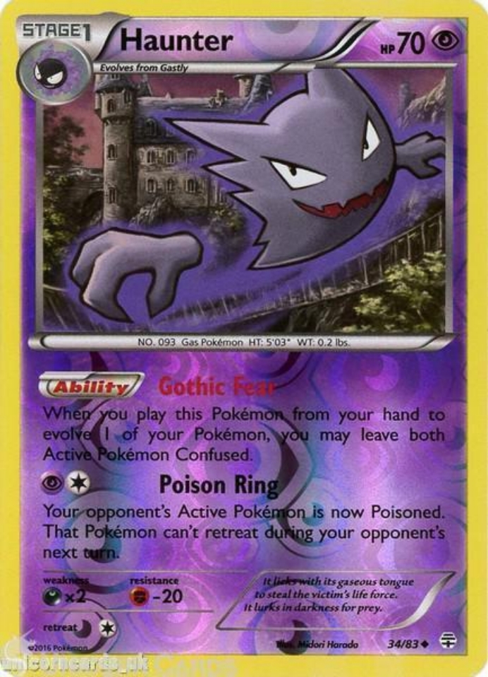 Generations Haunter Reverse Holo Mint Pokemon Card Unicorn