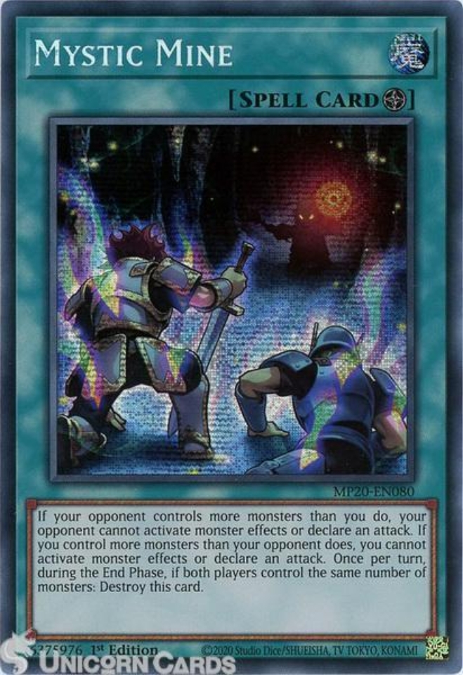 MP20 EN080 Mystic Mine Prismatic Secret Rare 1st Edition Mint YuGiOh