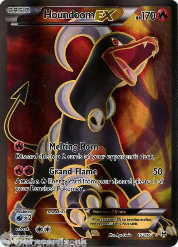 Houndoom EX 153 162 BREAKthrough Rare Ultra Mint Pokemon Card Unicorn