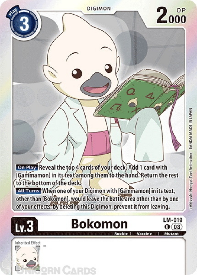 LM 019 Bokomon Uncommon English Exclusive Digimon Card BT 15 Exceed