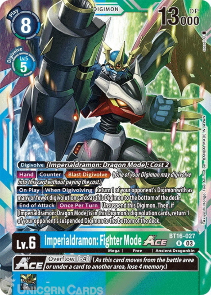 Bt Imperialdramon Fighter Mode Ace Rare Digimon Card Bt