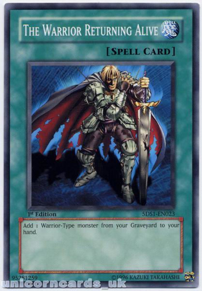 The Warrior Returning Alive 5DS1-EN023 Common Yu-Gi-Oh Card 1st Edition New 