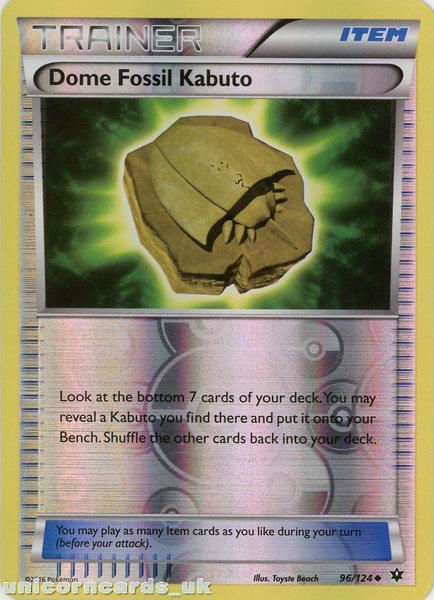 Dome Fossil Kabuto 96/124 Fates Collide Reverse Holo Mint Pokemon Card::  Unicorn Cards - YuGiOh!, Pokemon, Digimon and MTG TCG Cards for Players and  Collectors.