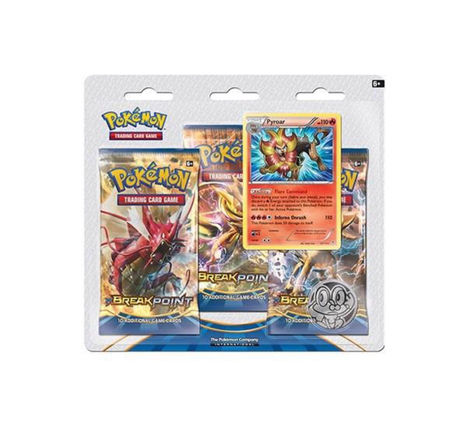 Pokemon Xy Breakpoint 3-pack Blister: Pyroar: 3 Booster Packs + Pyroar 