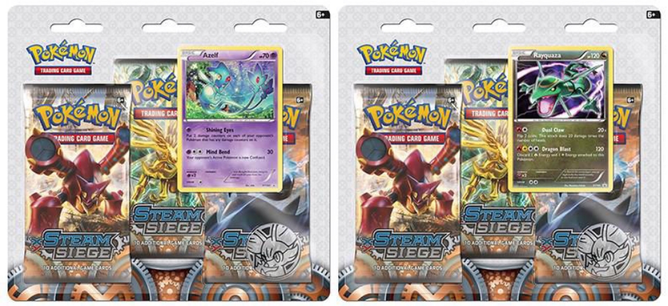 Pokemon TCG Steam Siege 3-Pack Blisters x2 :: Rayquaza XY141 + Azelf ...