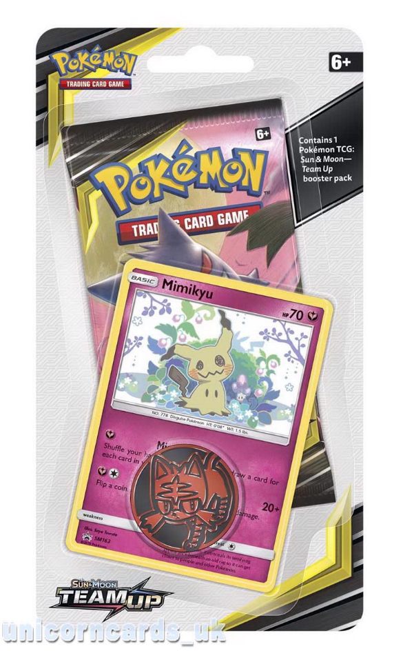 Pokemon TCG: Sun & Moon: Team Up Checklane Blister Pack: Mimikyu Promo ...