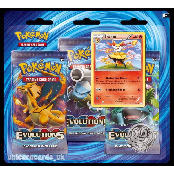 Pokémon XY-Evolutions Booster Pack ( 3 Pack With Pin )