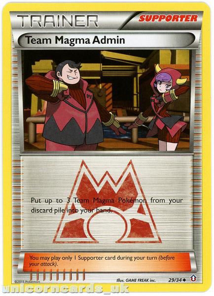 Pokemon Xy Double Crisis Team Magma Admin Trainer Mint Card Unicorn Cards Yugioh
