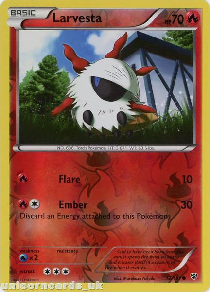 Larvesta Plasma Blast Reverse Holo Mint Pokemon Card Unicorn Cards YuGiOh Pokemon