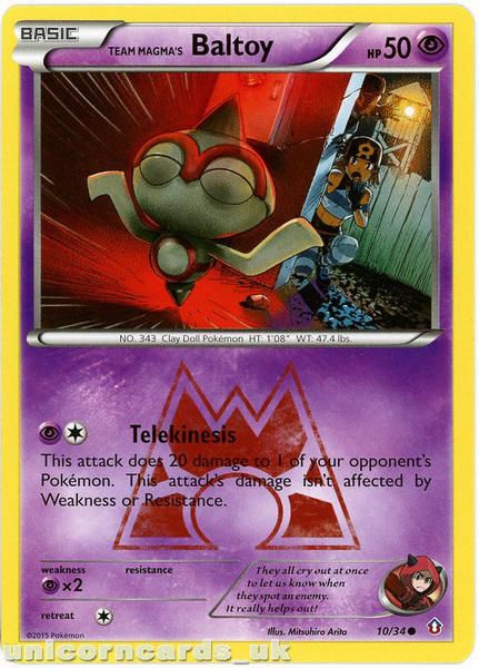 Pokemon XY Double Crisis Team Magma S Baltoy Mint Card Unicorn Cards YuGiOh