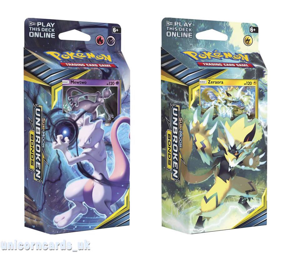 Pokemon TCG Sun & Moon Unbroken Bonds Theme Decks x2 Mewtwo