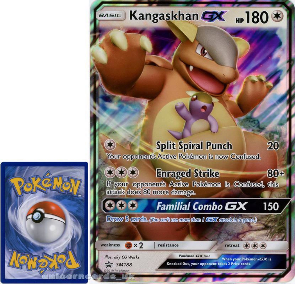 Kangaskhan GX SM188 JUMBO OVERSIZED Holo Mint Pokemon Card:: Unicorn Cards  - YuGiOh!, Pokemon, Digimon and MTG TCG Cards for Players and Collectors.