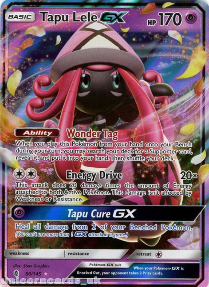 Tapu Lele Gx 60 145 Guardians Rising Ultra Rare Rare Mint Pokemon Card Unicorn Cards Yugioh Pokemon Digimon And Mtg Tcg Cards For Players And Collectors