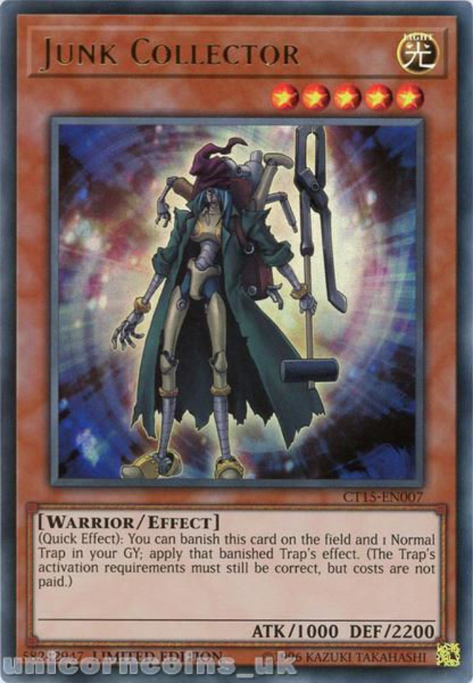 Ultra Rare Yugioh Mint Limited Edition Junk Collector CT15-EN007 