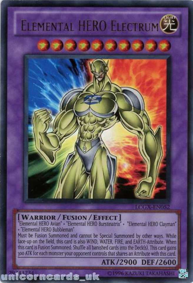 yugioh elemental hero electrum value
