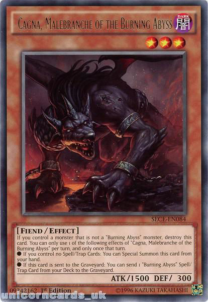 NECH-EN084 Calcab Malebranche of the Burning Abyss Rare 1st Edition Mint YuGiOh 