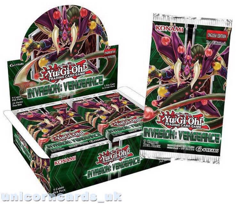 SEALED PACK Invasion Vengeance Booster Pack 9 Cards Per Booster Pack Yu Gi Oh 