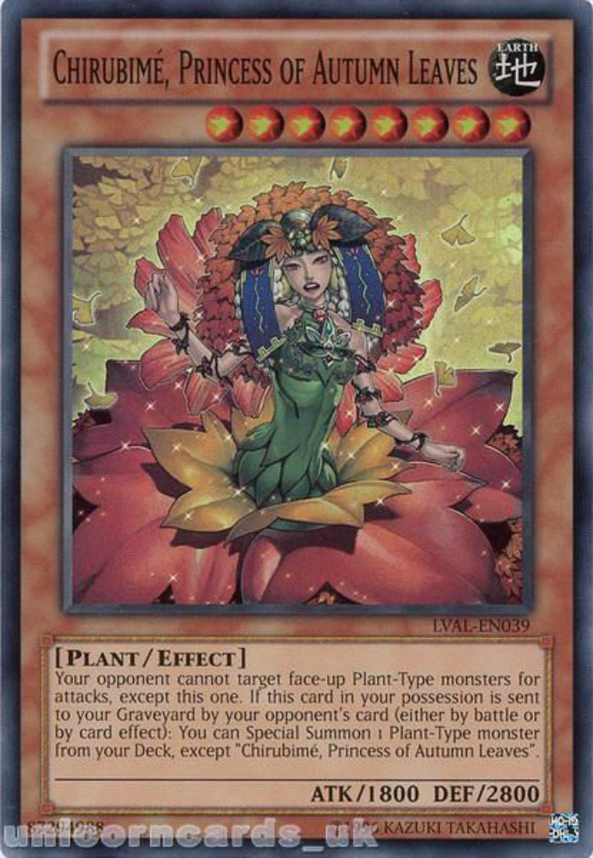 LVAL-EN039 Chirubimé, Princess of Autumn Leaves Super Rare UNL Edition Mint  YuGiOh Card:: Unicorn Cards YuGiOh!, Pokemon, Digimon and MTG TCG Cards  for Players and Collectors.
