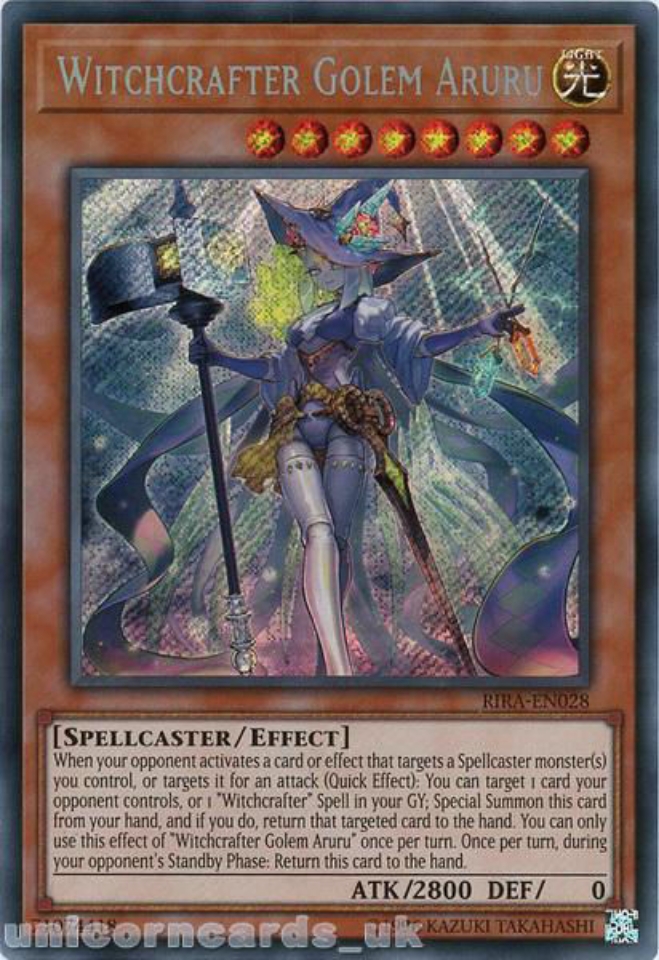 Witchcrafter Golem Aruru RIRA-EN028 Secret Rare Mint Condition 1st Edition
