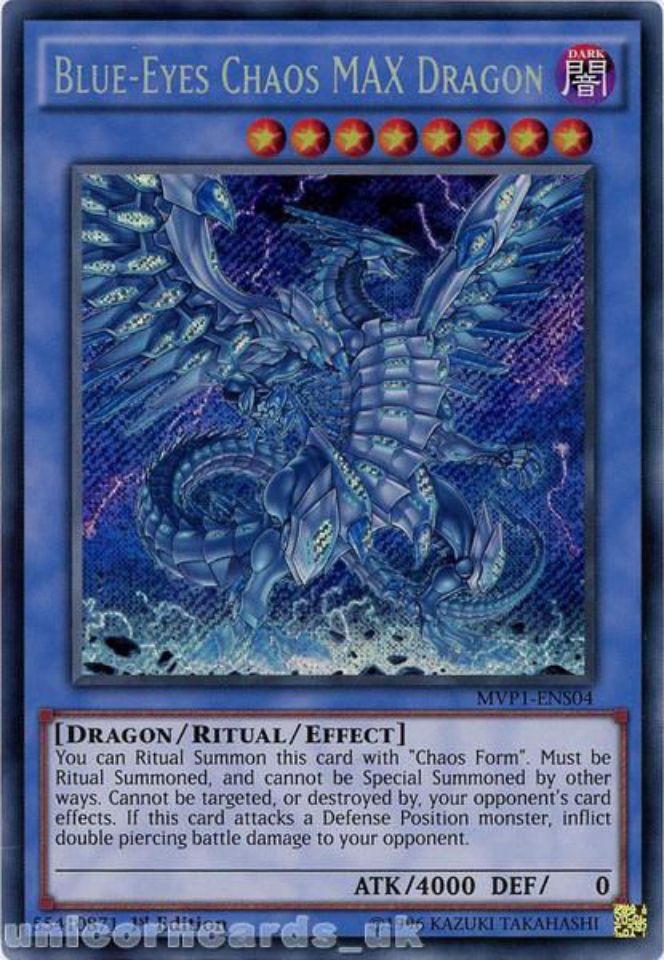 Mint MVP1-ENS04-1st Edition Yugioh Blue-Eyes Chaos MAX Dragon Secret 