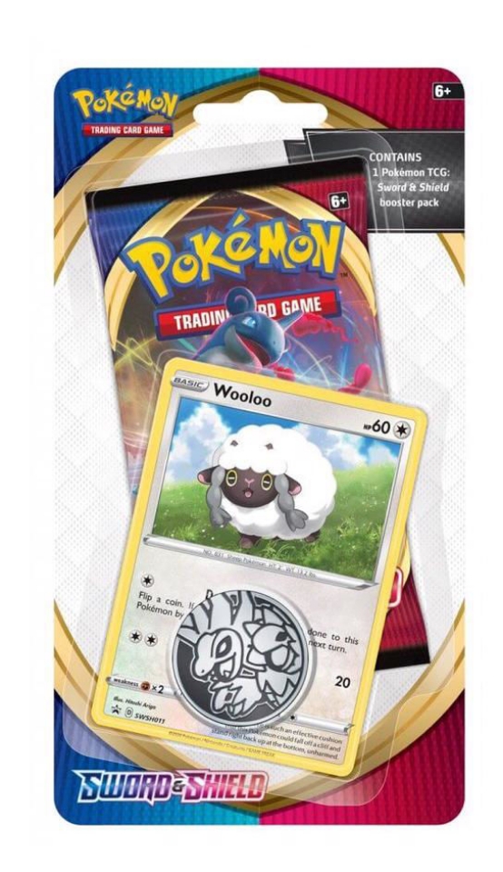 SEALED NEW Pokémon SWORD & SHIELD 10 Card Booster Blister WOOLOO & Coin 