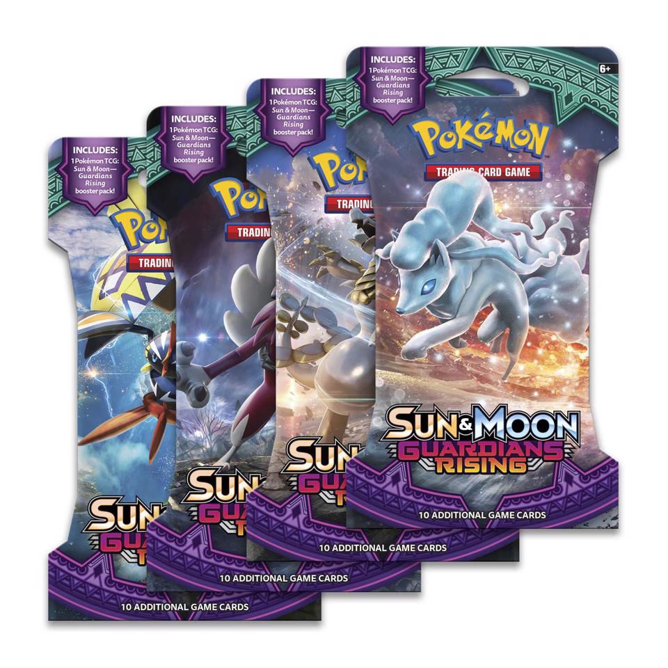 Pokemon Tcg Sun And Moon Guardians Rising 4 Sleeved Booster Packs All 4 Designs Brand New