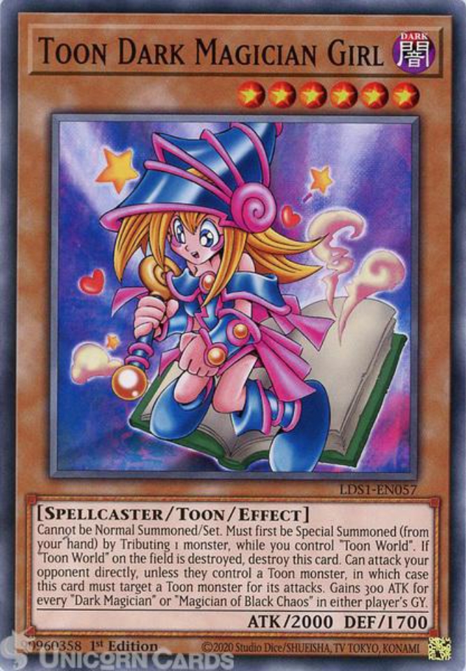LDS1-EN057 Toon Dark Magician Girl Common 1st Edition Mint YuGiOh Card