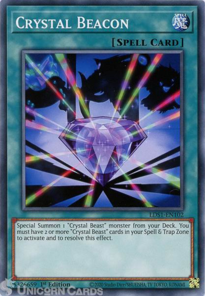 Lds1 En102 Crystal Beacon Common 1st Edition Mint Yugioh Card Unicorn Cards Yugioh Pokemon Digimon And Mtg Tcg Cards For Players And Collectors