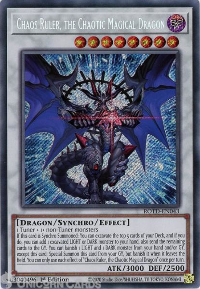 ROTD-EN043 Chaos Ruler, the Chaotic Magical Dragon Secret Rare 1st Edition ...