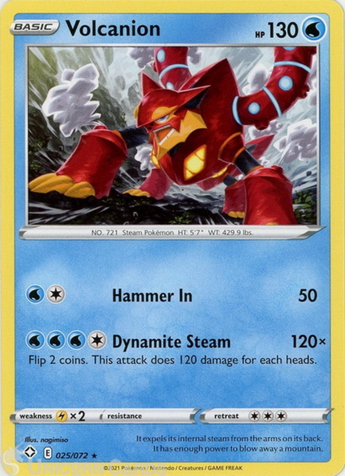 Volcanion 025/072 Rare Mint Pokemon Card :::: Unicorn Cards