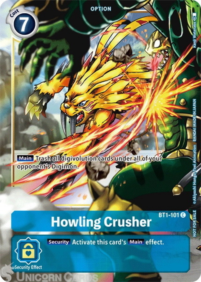 BT1-101_P1 Howling Crusher Alternative Art Mint Digimon Card