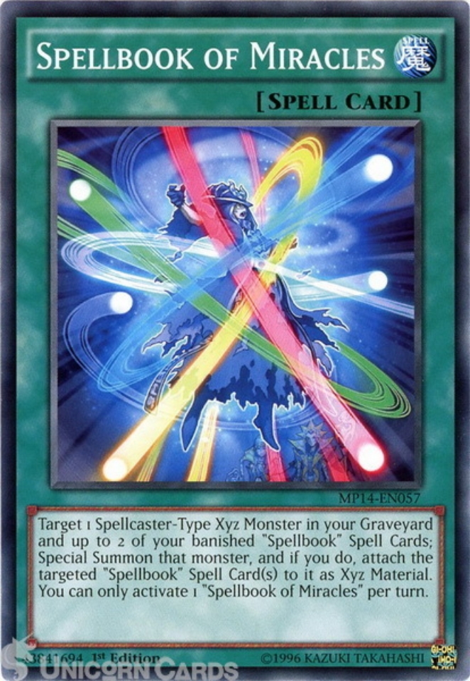 yugioh cards spellbook Amazon.com: Yu-Gi-Oh! - of Power - SR08-EN028 - Common - 1st Edition Oh trading and collectible card game (TCG/CCG) MP14-EN057 Spellbook of Miracles Common