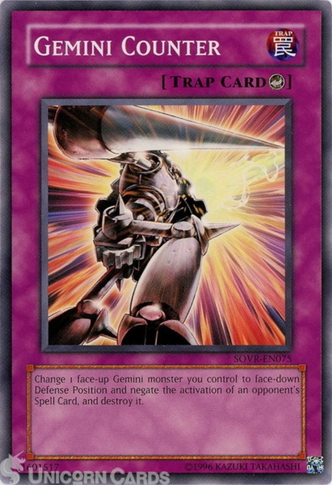 SOVREN075 Gemini Counter Common UNL Edition Mint YuGiOh Card Unicorn