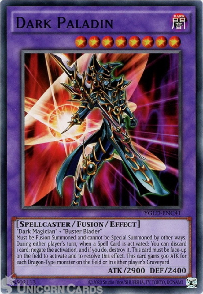 YGLD-ENC41 Dark Paladin UNL edition Mint YuGiOh Card:: Unicorn Cards ...