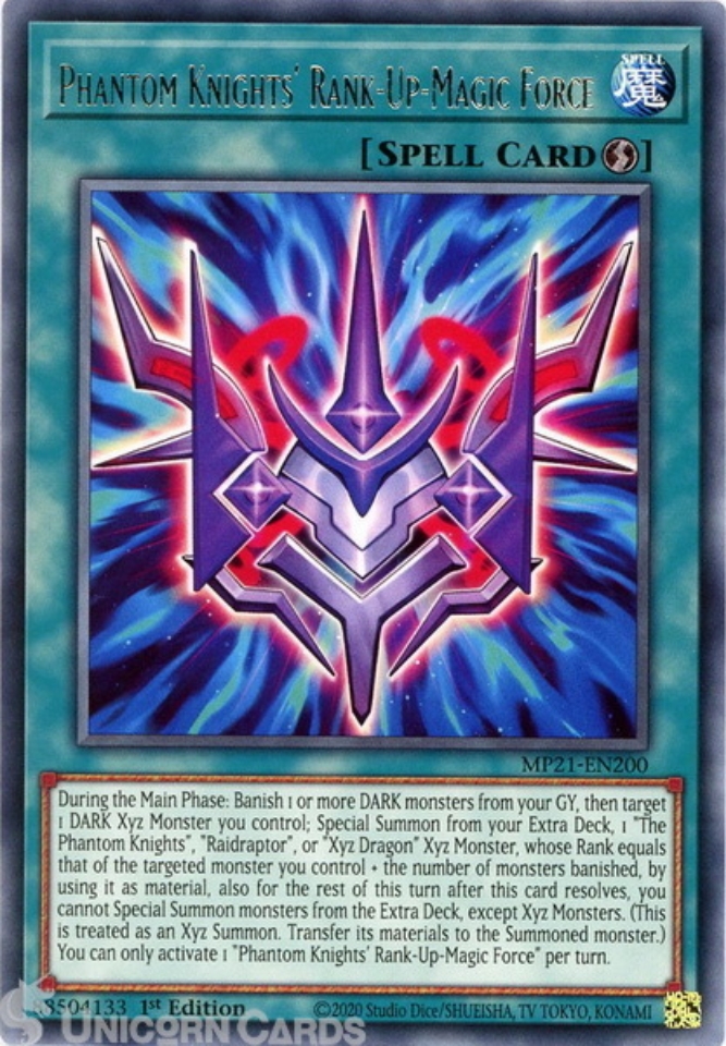 Mp21 En200 Phantom Knights Rank Up Magic Force Rare 1st Edition Mint Yugioh Card Unicorn 8170