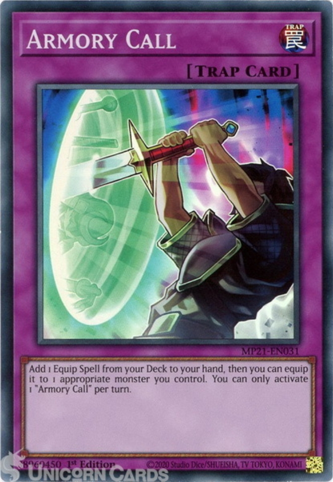 MP21EN031 Armory Call Super Rare 1st Edition Mint YuGiOh Card Unicorn Cards YuGiOh