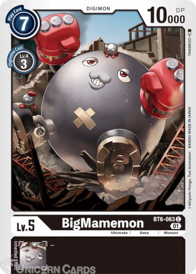 【monmon】 BT6-063 BigMamemon Common Mint Digimon Card:: Unicorn Cards