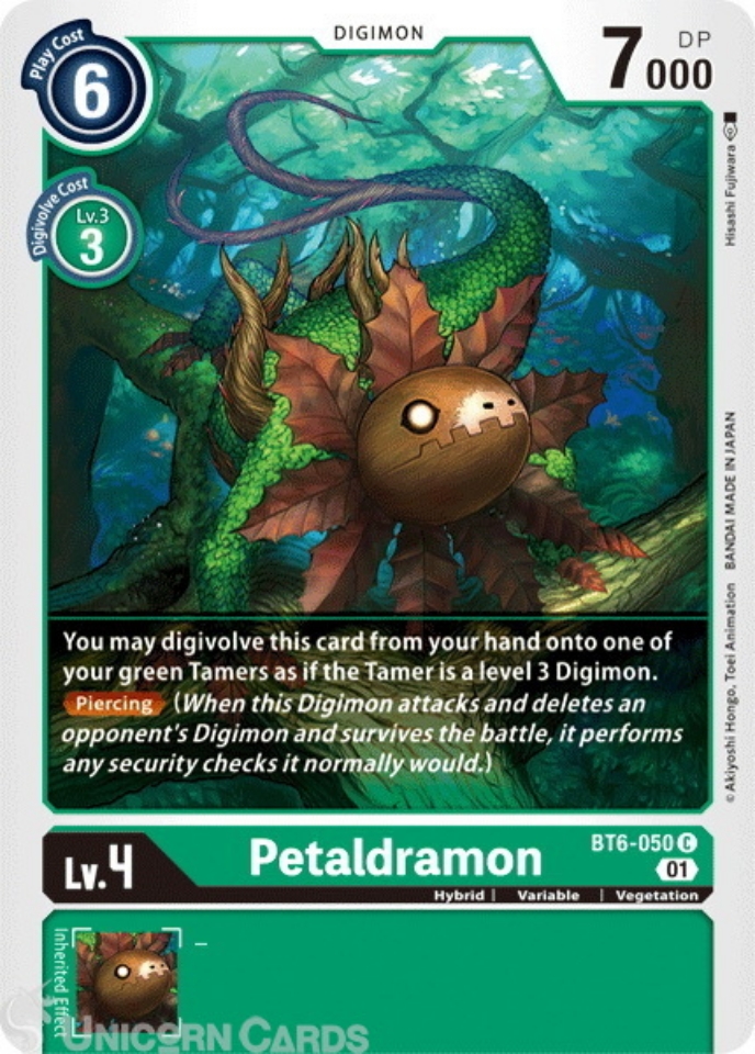 BT6-050 Petaldramon Common Mint Digimon Card:: Unicorn Cards - YuGiOh ...