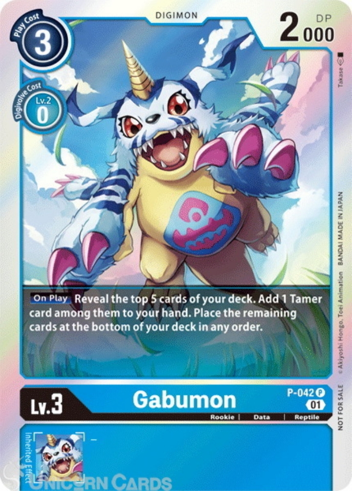 P042 Gabumon Promo Mint Digimon Card Unicorn Cards YuGiOh
