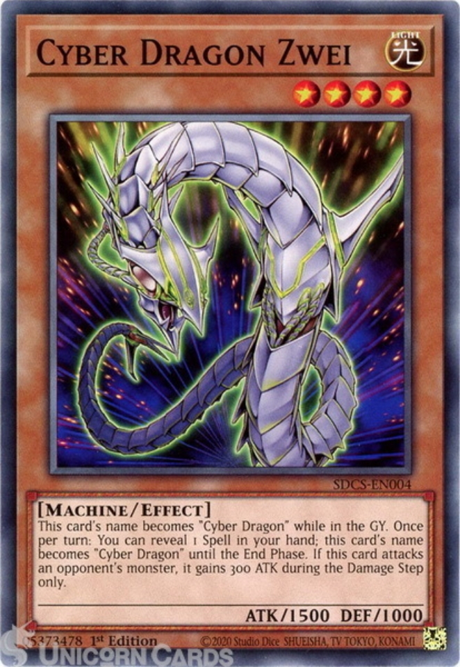 Yu-Gi-Oh! Karte: Cyber Dragon Vier – SDCS-EN006, Common, 1. Auflage, Aus Structure Deck: Cyber Strike