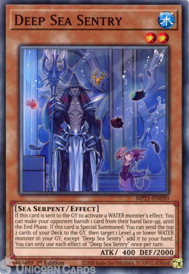 MP21EN050 Deep Sea Sentry Common 1st Edition Mint YuGiOh Card Unicorn Cards YuGiOh